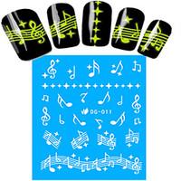 1pcs nail art water transfer noctilucent sticker music note decoration ...