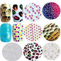 1pcs colorful nail art transfer foils sticker beautiful snowflake love ...
