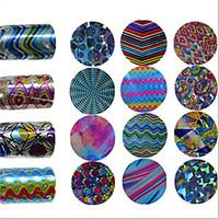 1pcs 1004CM Fashion Nail Glitter Transfer Foils Stickers Colorful Geometric Magical Wave Stripe Image Nail DIY Beauty Design Nail Foils Tip CS01-16