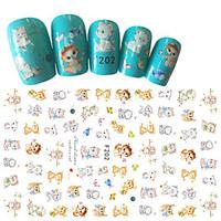 1pcs Fashion Nail Art 3D Sticker Lovely Cartoon Cat Design Lovely Decoration For Nail Beauty F202