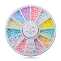 1pcs Mix Sizes Pearl Nail Art Decoration Wheel Glitter Nail Rhinestone Decoration