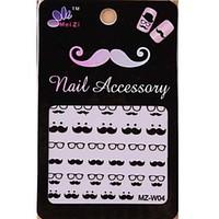 1PCS Cartoon Mustache Style Nail Art Stickers MZ Series MZ-W04