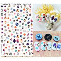 1pcs fashion nail art 3d stickers lovely round image colorful egg desi ...