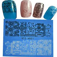 1pcs New Nails Art Lace Sticker Colorful Image Design Beautiful Lace Flower Manicure Nail Art Tips STZ-V021-25