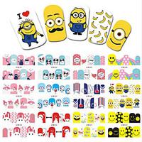 1pcs 12Design New Hot Fashion Lovely Cartoon Expression Image Design Nail Art Water Transfer Decals DIY Beauty Cute Decoration Sticker BN601-612