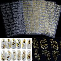 1pcs 3D Gold and Silver Nail Sticking Phototherapy Nail Decals