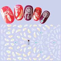 1pcs fashion design nail art 3d stickers colorful beautiful feather na ...