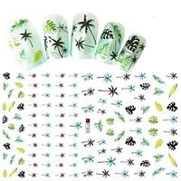 1pcs Fashion Fresh Style Coconut Tree And Leaf Design Decoration Nail Art 3D Stickers DIY Beauty F183