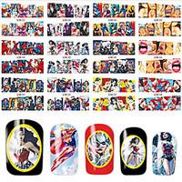 1pcs 12Design Charming Heroic SpidermanBrave Warrior Beautiful Lady Image Nail Water Transfer Decals Nail Art Full Wrap Sticker BN337-348