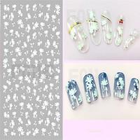 1pcs White 3D Nail Stickers Beautiful FlowerBow-knot Nail Art Design Covenient Nail Art Tips F011-018