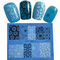 1pcs New Nails Art Lace Sticker Colorful Image Design Manicure Nail Art Tips STZ-V006-010