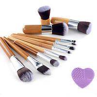 1Pcs Cleaning Tools And 11Pcs Beauty Makeup Brushes Set Kit Premium Synthetic Kabuki Cosmetic Blending Blush Eyeshadow Concealer