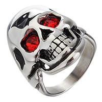 (1pc) Fashion Man\'S Stainless Steel Rhinestone Statement Ring