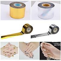 1roll 4cmx120m gold silver fashion nail art foils transfer craft polis ...