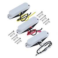 1set of 3 White cover Noiseless Pickup Alnico V Vintage Single Coil Pickup