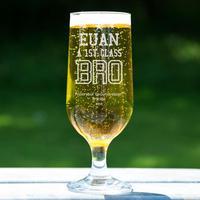 1st class bro personalised glass beer chalice