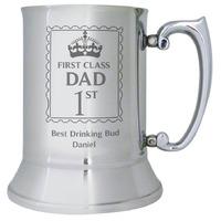 1st Class Stainless Steel Tankard Customised