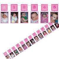 1st Birthday Girl 12 Month Photo Garland