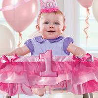 1st Birthday Girl Deluxe High Chair Decoration