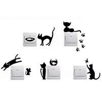 1Set DIY Cat Fish Mouse Switch Sticker Wall Quote Wall Stickers Vinyl Mural Decor