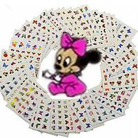 1set 48pcs Mixed Beautiful Butterfly Lovely Cartoon Mickey Design Nail Art Watermark Sticker Nail Water Transfer Decals Decoration A337-384