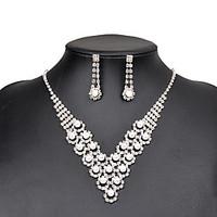 1set drop earrings choker necklaces bridal jewelry pearl aaa cubic zir ...