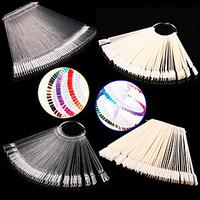 1set False Display Nail Art Fan Wheel Polish Practice Tip Sticks Nail Art 50pcs 100% Top Good
