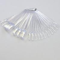 1set 50tips Transparent Nail Art Fan Board With Metal Nail Manicure Tools Nail Art False Tips For UV Polish Decoration