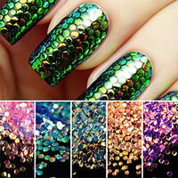 1set Colorful Shining Scales Nail Sequins Glitter Tips Manicure Nail Art Decoration