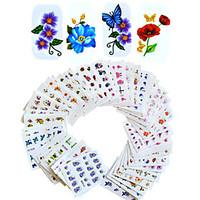 1set 55pcs Mixed Nail Art Sticker Water Transfer Decals Beautiful Flower Design DIY Nail Art Beauty BJC55