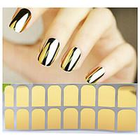 1sheet Adhesive Nail Art Stickers Gold Silver Black Nail Patch, Full Cover Nail Foil Wraps, DIY Beauty Nail Decals Tools