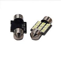 1W White DC12V 39MM Festoon 12SMD 2835 Dome Light Rreading Light License Plate Light 2PCS