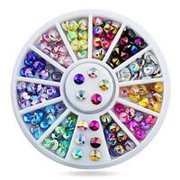 1wheel Sharp End Colorful Rhinestones 3d Nail Art Decorations