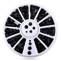 1wheel Pure Black Rhinestones 3d Nail Art Decorations