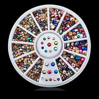 1wheel Metal Colorful Rhinestones Nail Decorations