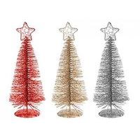 1x colour at random 10 255cm bushy metal christmas tree red gold 