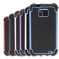 2-in-1 Design Hexagon Pattern Hard Case with Silicone Inside Cover for Samsung Galaxy S2 I9100