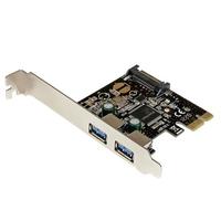 2 port pci express pcie superspeed usb 30 controller card w sata power