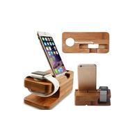 2 In1 Wood Stand Holder Charging Dock For Apple Watch iWatch