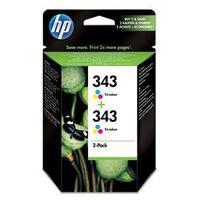 2 pack of hp no 343 colour print cartridges