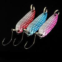 2 pcs Metal Bait Fishing Lures Metal Bait Pink Red Blue g/Ounce, 50 mm/2-1/8\