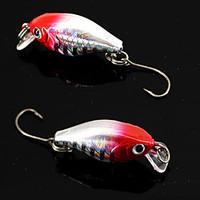 2 pcs Crank Fishing Lures Metal Bait Red Blue gold black back g/Ounce, 50 mm/2-1/8\