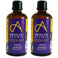 (2 Pack) - Absolute Aromas - Organic Almond Sweet Oil | 100ml | 2 PACK BUNDLE