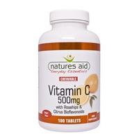 (2 Pack) - Natures Aid - Vitamin C 500mg Sugar Free Che NA9 | 100\'s | 2 PACK BUNDLE