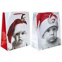 2 Pack Set Of 2 Assorted Christmas Baby Gift Bags L/s
