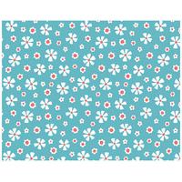 2 aqua floral wrapping paper tags