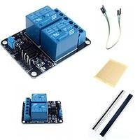2 Channel Electric Relay Module Relay Expansion Board with Optocoupler and Accessories for Arduino