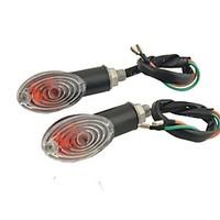 2 PCS Black Plastic Shell Yellow LED Motorbike Turn Signal Indicator Lights