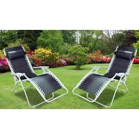2 x Kingfisher Zero Gravity Recliner Chairs