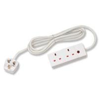 2 way 13 amp 5m extension lead white with neon light cedts2513m